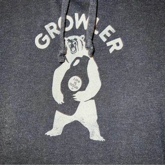 Life Is Good Men's Charcoal Growler Hoodie - Picture 7 of 8